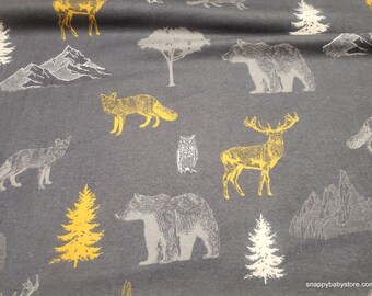 Flannel Fabric - Wilderness Scenic Outline - By the yard - 100% Cotton Flannel