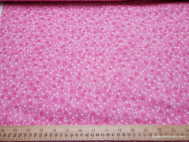 Flannel Fabric Pink Multi Stars Tonal By the yard 100% Cotton Flannel image 3