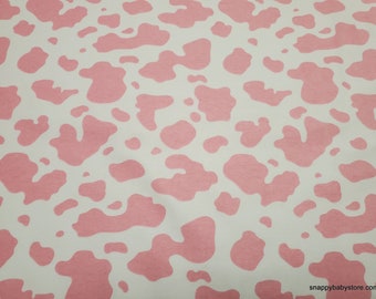 Flannel Fabric - Cow Print Pink - By the yard - 100% Cotton Flannel