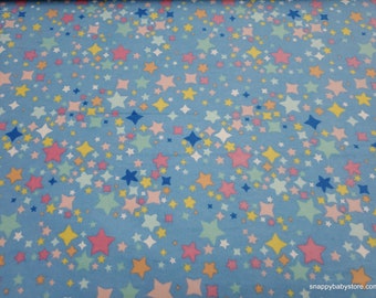 Premium Flannel Fabric - Twinkle Comfort Twilight Stars Blue - By the yard - 100% Cotton Flannel Premium