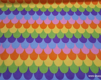 Flannel Fabric - Mermaid Scales Rainbow - By the Yard - 100% Cotton Flannel