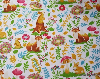 Flannel Fabric - Warm Fuzzy Woodland - By the yard - 100% Cotton Flannel