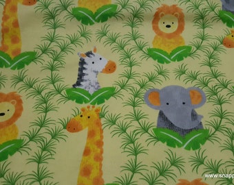Flannel Fabric - Zoo Animal Portraits - By the yard - 100% Cotton Flannel