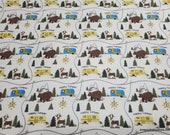 Flannel Fabric - Camping Words Wilderness - By the Yard - 100% Cotton Flannel