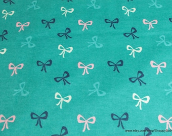 Flannel Fabric - Pretty Bows - By the yard - 100% Cotton Flannel