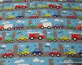 Flannel Fabric - Traffic - By the Yard - 100% Cotton Flannel