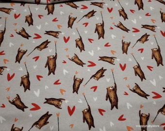 Flannel Fabric - Baby Bear and Balloon - By the yard - 100% Premium Cotton Flannel
