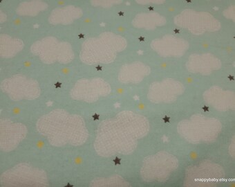 Flannel Fabric - Adventure Clouds Neutral - By the yard - 100% Cotton Flannel