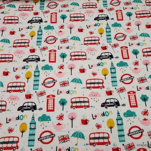 Flannel Fabric - London Charm - By the Yard - 100% Cotton Flannel