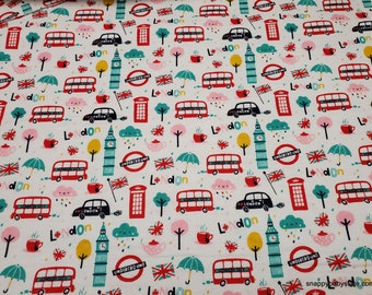 Flannel Fabric - London Charm - By the Yard - 100% Cotton Flannel