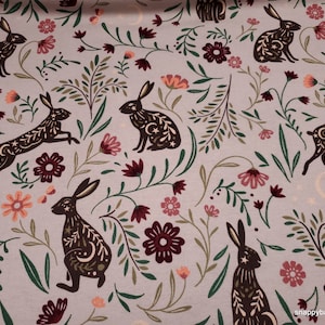 Flannel Fabric - Celestial Rabbit - By the yard - 100% Cotton Flannel