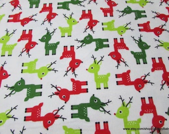 Christmas Flannel Fabric - Ice Reindeer Premium Flannel- By the yard - 100% Premium Cotton Flannel