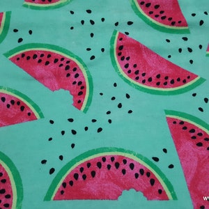 Flannel Fabric - Watermelon Slices and Seeds - By the Yard - 100% Cotton Flannel