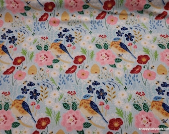 Flannel Fabric - Packed Spring Floral - By the yard - 100% Cotton Flannel