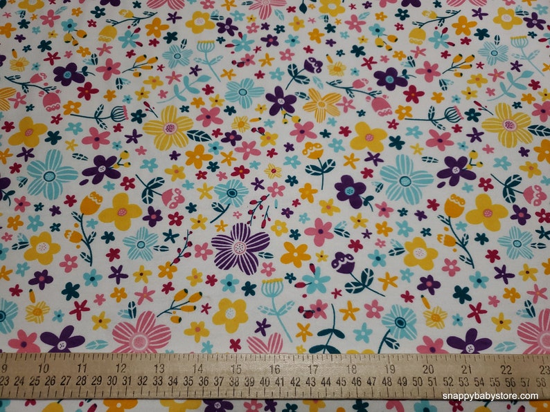 Flannel Fabric Girl Power Floral By the Yard 100% Cotton Flannel image 4