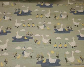 Remnant Flannel Fabric - Sweet Farm Ducks Ducklings - Choose your Size - 100% Cotton Flannel