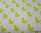 Flannel Fabric - Cute Duck Sunshine Yellow on White - By the yard - 100% Cotton Flannel