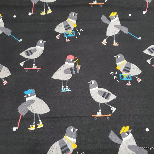 Flannel Fabric - Pigeon Pastimes - By the yard - 100% Cotton Flannel