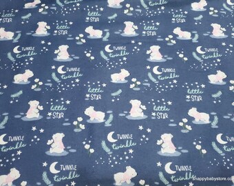 Flannel Fabric - Polar Twinkle Little Star - By the yard - 100% Cotton Flannel
