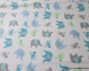 Flannel Fabric - Adventure Tossed Boy - By the yard - 100% Cotton Flannel