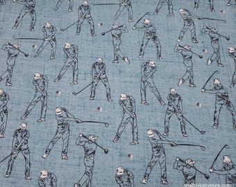 Remnant Flannel Fabric - Golf Swings - Choose your Size - 100% Cotton Flannel