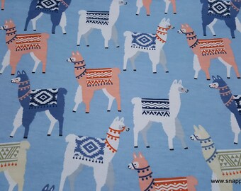 Flannel Fabric - Tribal Llamas - By the yard - 100% Cotton Flannel