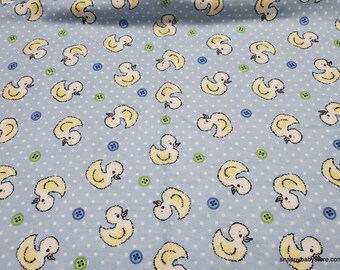 Remnant Flannel Fabric - Duckie Blue - Choose your Size - 100% Cotton Flannel