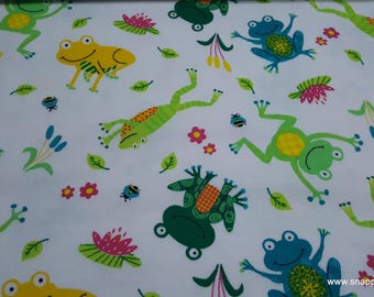 Remnant Flannel Fabric - Leap Frog - Choose your Size - 100% Cotton Flannel