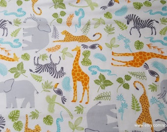 Flannel Fabric - Jungle - By the yard - 100% Cotton Flannel
