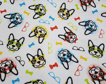 Flannel Fabric - Prep School Pups - By the yard - 100% Cotton Flannel
