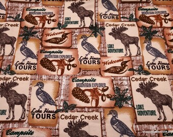 Flannel Fabric - Cedar Creek Patch - By the yard - 100% Cotton Flannel