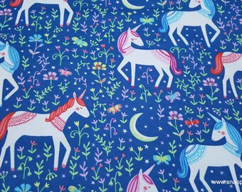 Flannel Fabric - Princess Unicorns - By the yard - 100% Cotton Flannel