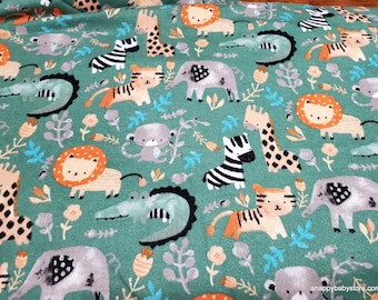 Flannel Fabric - Watercolor Jungle - By the yard - 100% Cotton Flannel