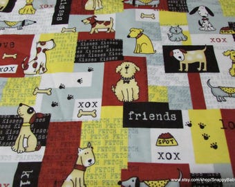 Flannel Fabric - Dog Patch - By the yard - 100% Cotton Flannel