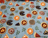 Flannel Fabric - Pumpkin Pie - By the yard - 100% Cotton Flannel
