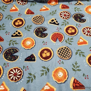 Flannel Fabric - Pumpkin Pie - By the yard - 100% Cotton Flannel