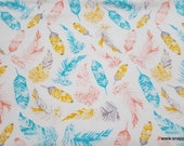 Flannel Fabric - Wildflower Feathers - By the yard - 100% Cotton Flannel