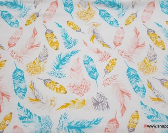 Flannel Fabric - Wildflower Feathers - By the yard - 100% Cotton Flannel