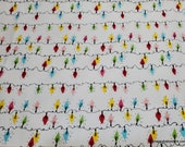 Christmas Flannel Fabric - Rainbow Christmas Lights - By the Yard - 100% Cotton Flannel