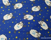 Flannel Fabric - Counting Sheep - By the yard - 100% Cotton Flannel