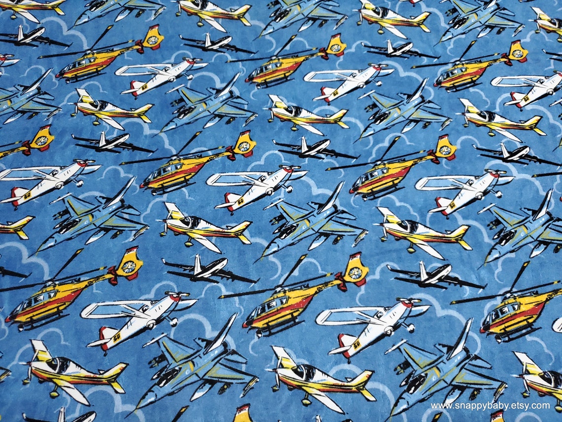 Flannel Fabric Airplane Fun by the Yard 100 Cotton Etsy