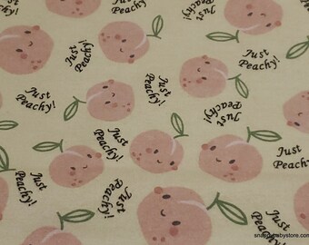 Flannel Fabric - Just Peachy - By the yard - 100% Cotton Flannel