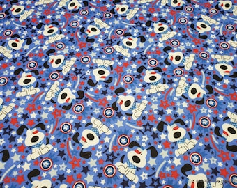 Flannel Fabric - Patriotic I Woof You Dog - By the yard - 100% Cotton Flannel