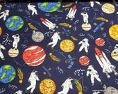 Flannel Fabric - Astro Mission - By the yard - 100% Cotton Flannel