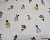 Character Flannel Fabric - Disney Pretty Pretty Princess - By the yard - 100% Cotton Flannel