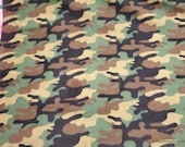 Flannel Fabric - Camo Army - By the yard - 100% Cotton Flannel