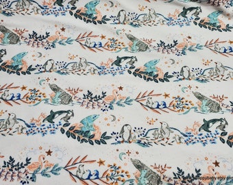 Flannel Fabric - Animal Babies - By the yard - 100% Cotton Flannel