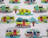 Flannel Fabric - Glamping Fun - By the Yard - 100% Cotton Flannel