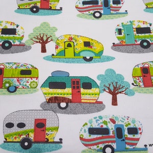 Flannel Fabric - Glamping Fun - By the Yard - 100% Cotton Flannel