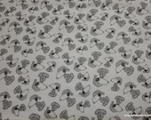 Flannel Fabric - Peanuts Baby Snoopy in PJs - By the yard - 100% Cotton Flannel